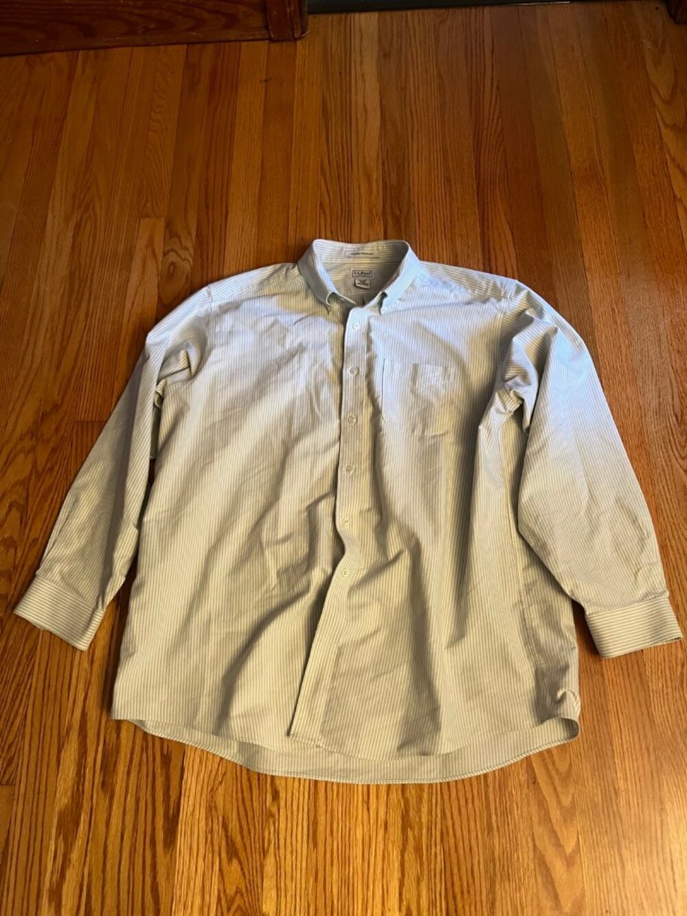 L.L.Bean Mens 18-35 Wrinkle Resistant Striped Dress Shirt